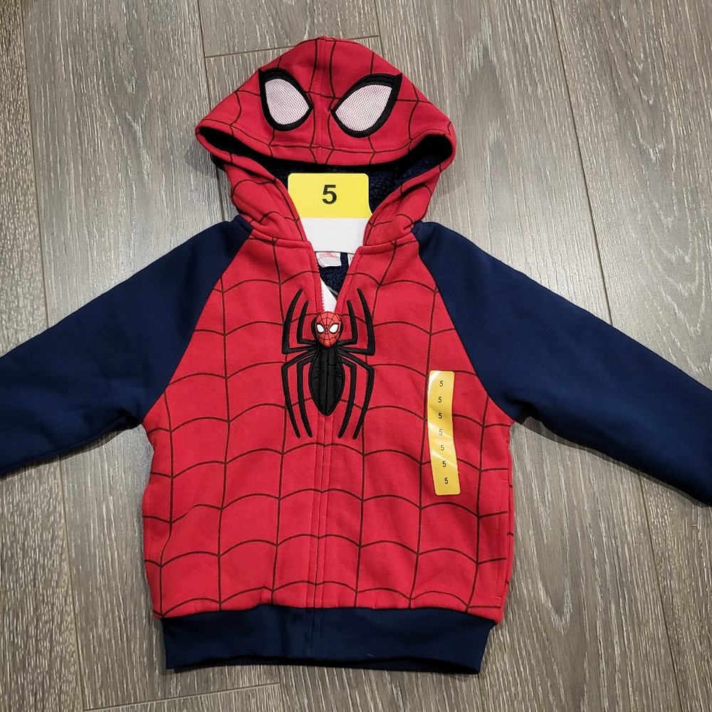 Kids Spiderman zip hoodie size 5